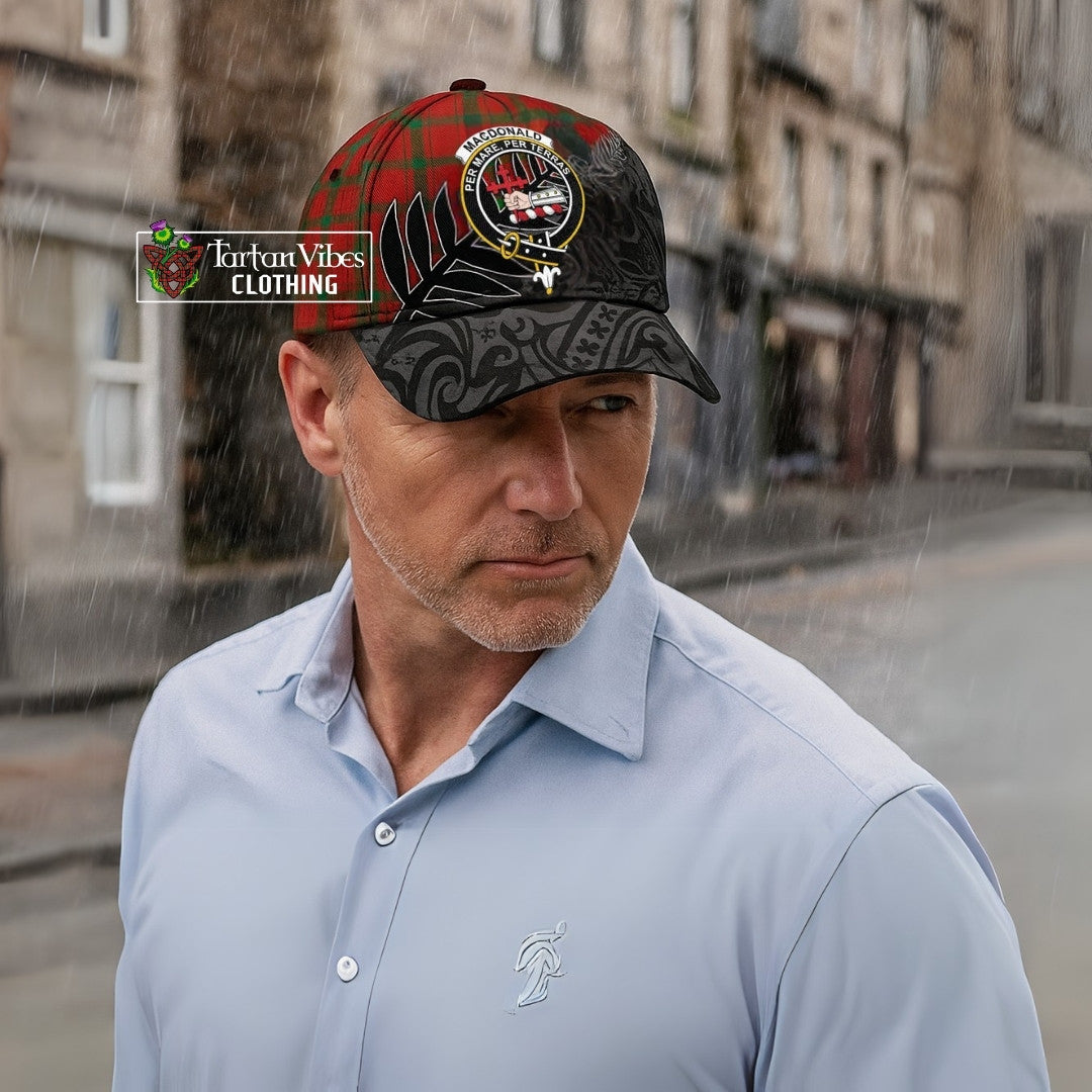 MacDonald of Sleat Crest Tartan Classic Cap with New Zealand Silver Fern Half Style