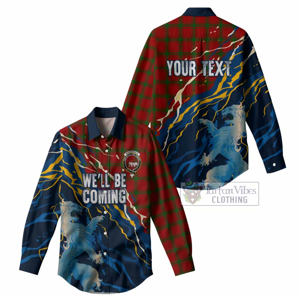 MacDonald (McDonald) of Sleat Scotland Tartan Women Casual Shirt WC2026 Football - We'll Be Coming