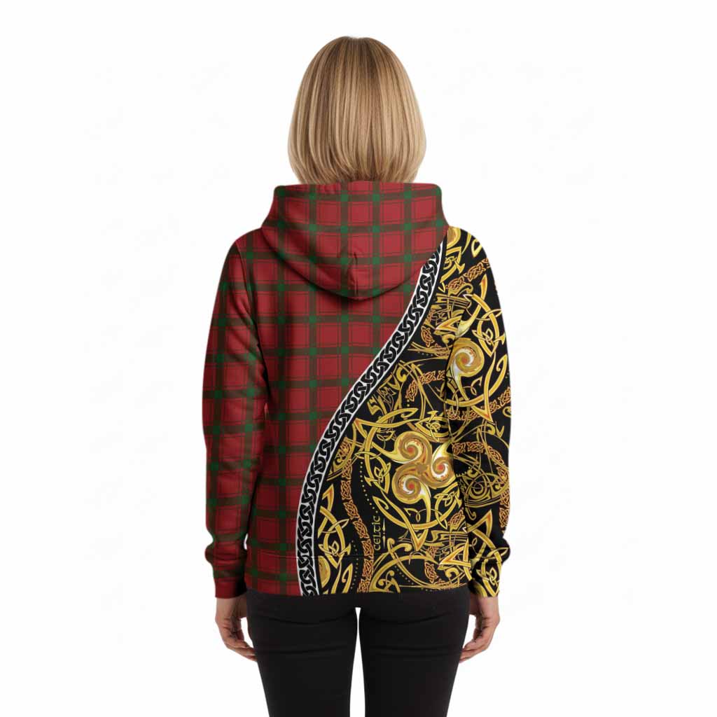 MacDonald (McDonald) of Sleat Tartan Crest Hoodie Celtic Knot and Triple Trickle Spiral Symbols