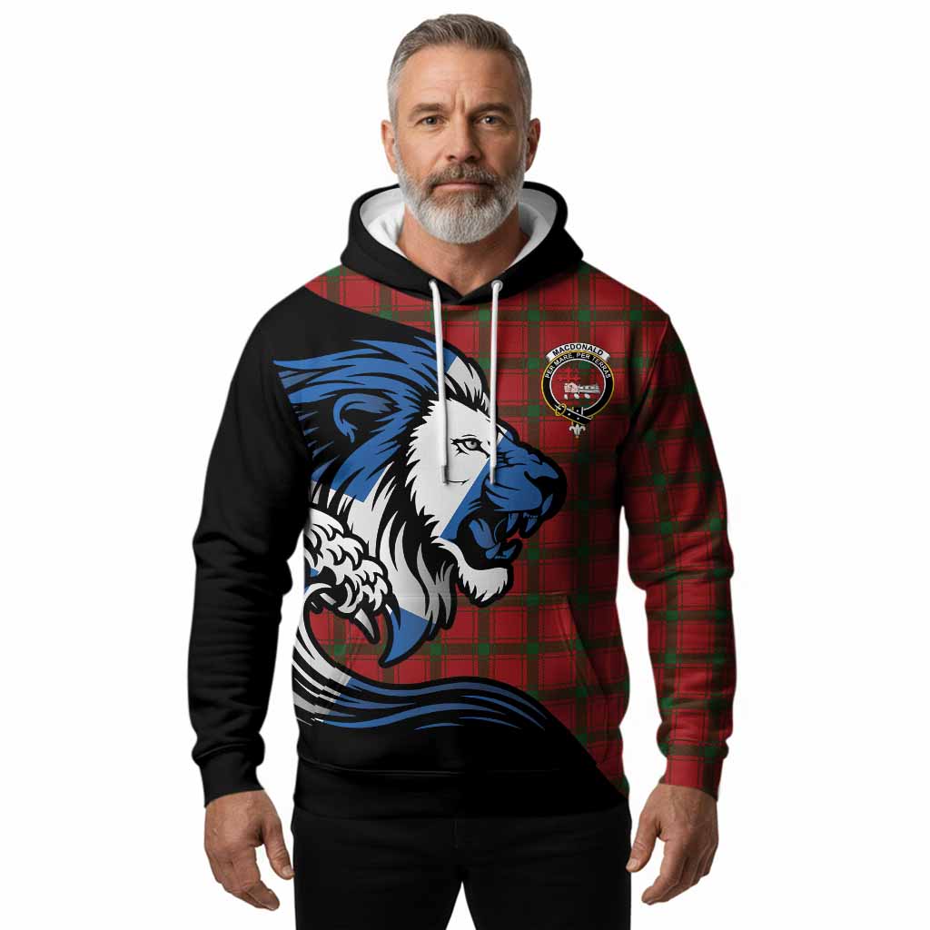 MacDonald (McDonald) of Sleat Tartan Crest Hoodie Scottish Golden Lions Wave Flow