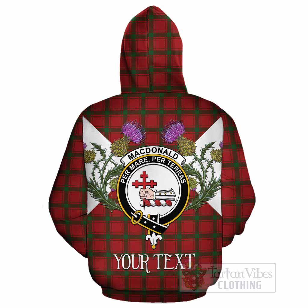 MacDonald (McDonald) of Sleat Tartan Family Crest Cotton Hoodie Scottish Burns Night Thistle Floral