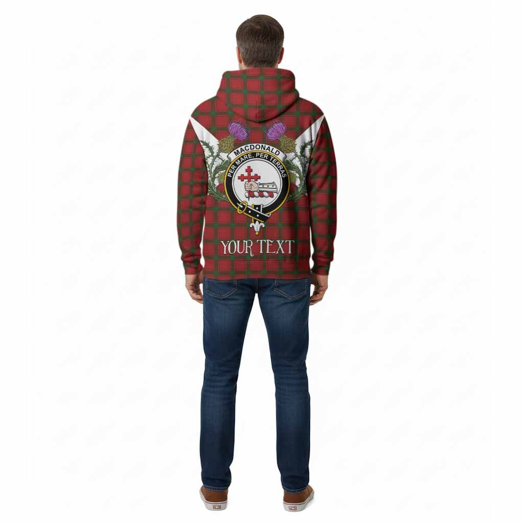 MacDonald (McDonald) of Sleat Tartan Family Crest Cotton Hoodie Scottish Burns Night Thistle Floral