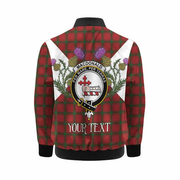MacDonald (McDonald) of Sleat Tartan Family Crest Kid Bomber Jacket Scottish Burns Night Thistle Floral