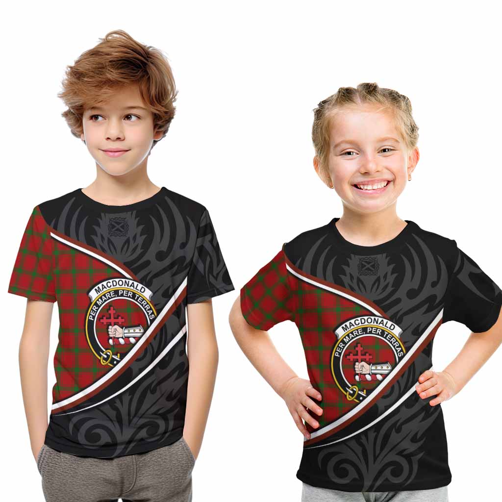 MacDonald (McDonald) of Sleat Tartan Family Crest Kid T-shirt Celtic Scottish Thistle Floral - Tartan Vibes Clothing
