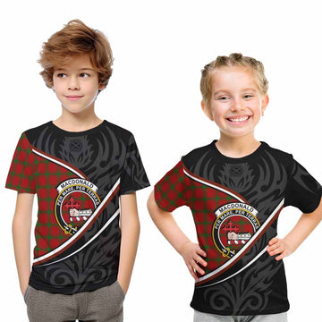 MacDonald (McDonald) of Sleat Tartan Family Crest Kid T-shirt Celtic Scottish Thistle Floral