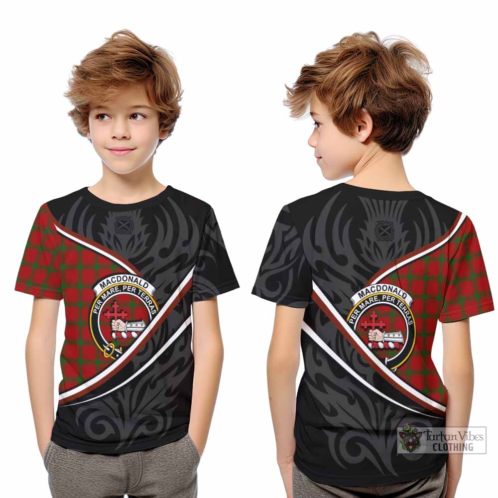 MacDonald (McDonald) of Sleat Tartan Family Crest Kid T-shirt Celtic Scottish Thistle Floral - Tartan Vibes Clothing
