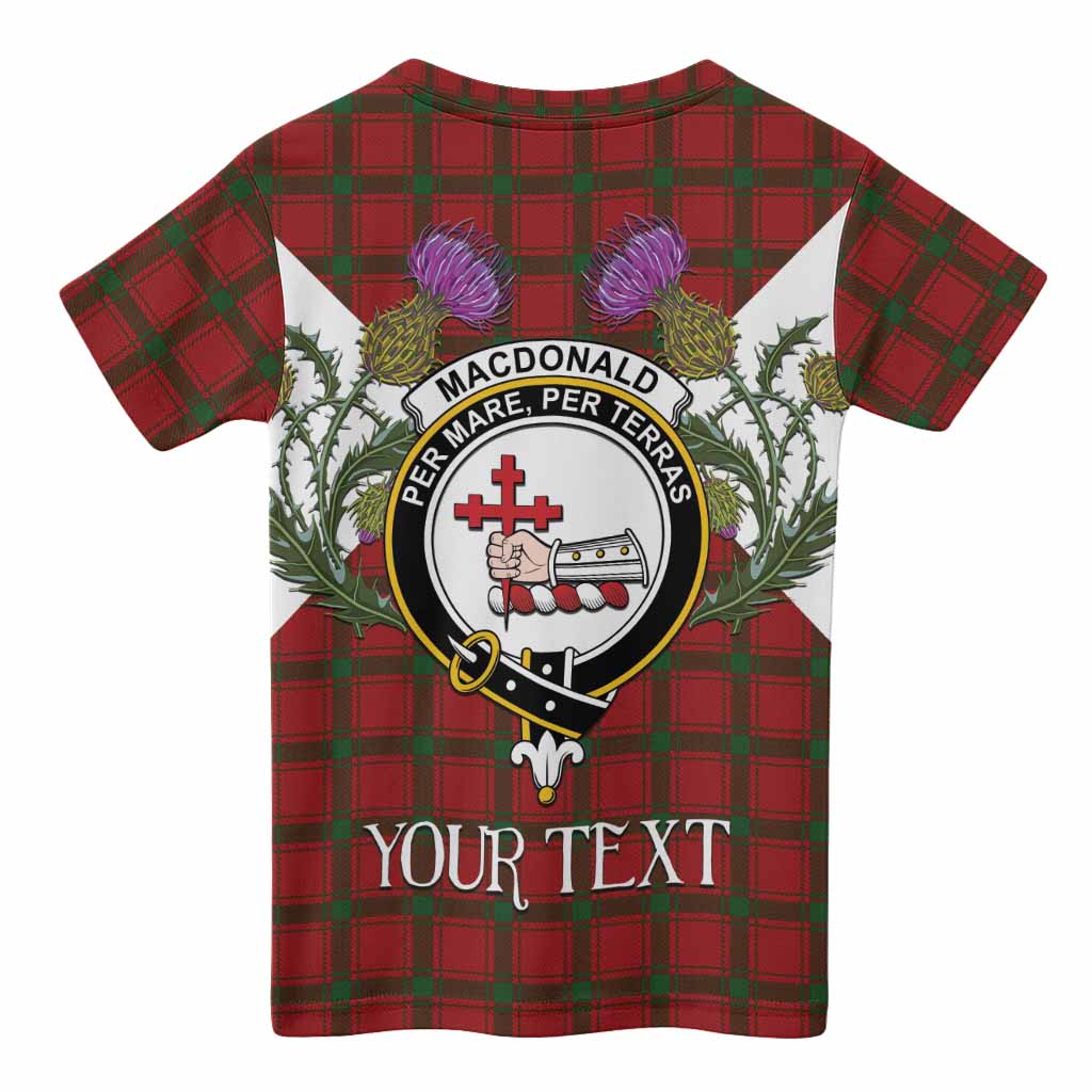 MacDonald (McDonald) of Sleat Tartan Family Crest Kid T-shirt Scottish Burns Night Thistle Floral