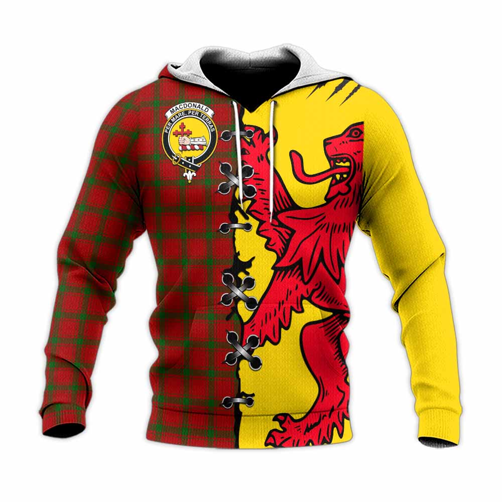 MacDonald (McDonald) of Sleat Tartan Family Crest Knitted Hoodie Lion Rampant Honor - Tartan Vibes Clothing