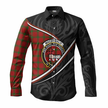 MacDonald (McDonald) of Sleat Tartan Family Crest Long Sleeve Button Shirts Celtic Scottish Thistle Floral