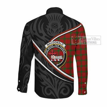MacDonald (McDonald) of Sleat Tartan Family Crest Long Sleeve Button Shirts Celtic Scottish Thistle Floral