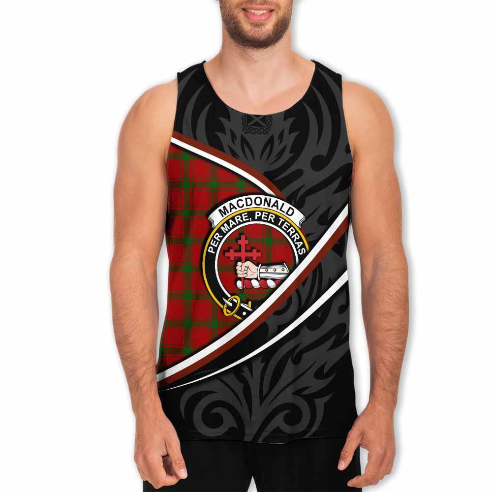 MacDonald (McDonald) of Sleat Tartan Family Crest Men Tank Top Celtic Scottish Thistle Floral - Tartan Vibes Clothing