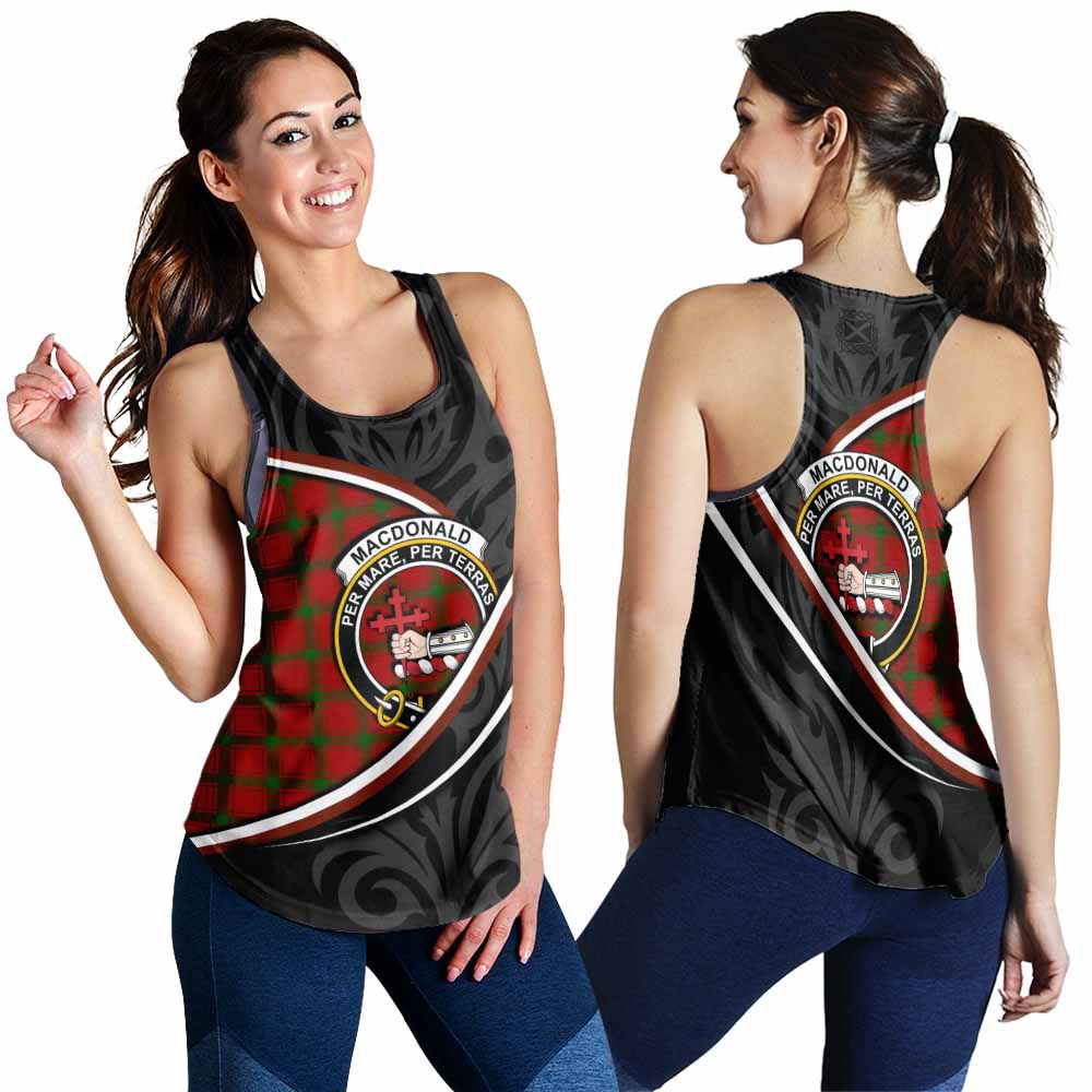 MacDonald (McDonald) of Sleat Tartan Family Crest Women Racerback Tanks Celtic Scottish Thistle Floral - Tartan Vibes Clothing