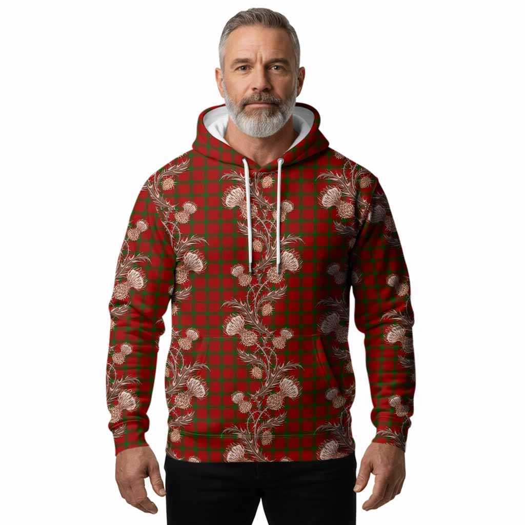 MacDonald (McDonald) of Sleat Tartan Hoodie Seamless Scottish Thistle Flowers