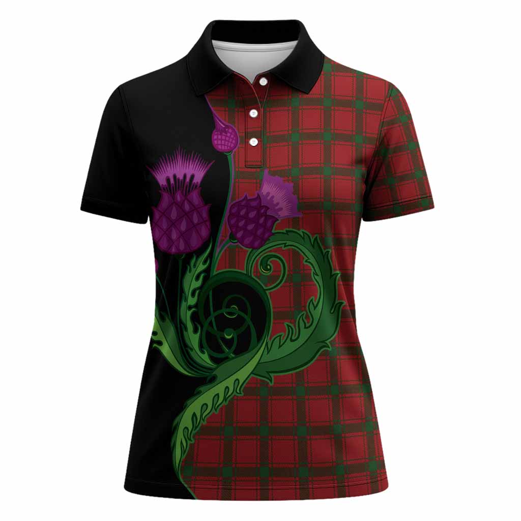 MacDonald (McDonald) of Sleat Tartan Women Polo Shirt Traditional Scottish Thistle
