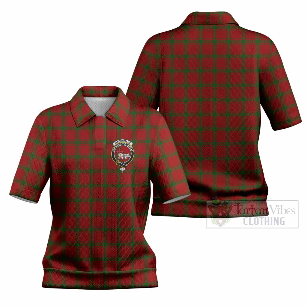 MacDonald (McDonald) of Sleat Tartan Women’s Polo Sweater Top with Family Crest