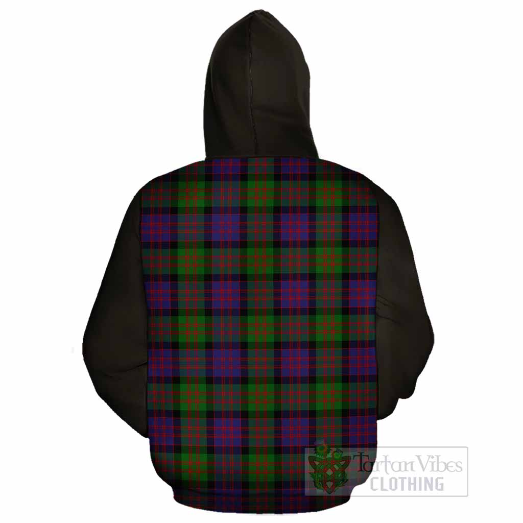 MacDonald (McDonald) Tartan Accent Cotton Hoodie with Family Crest