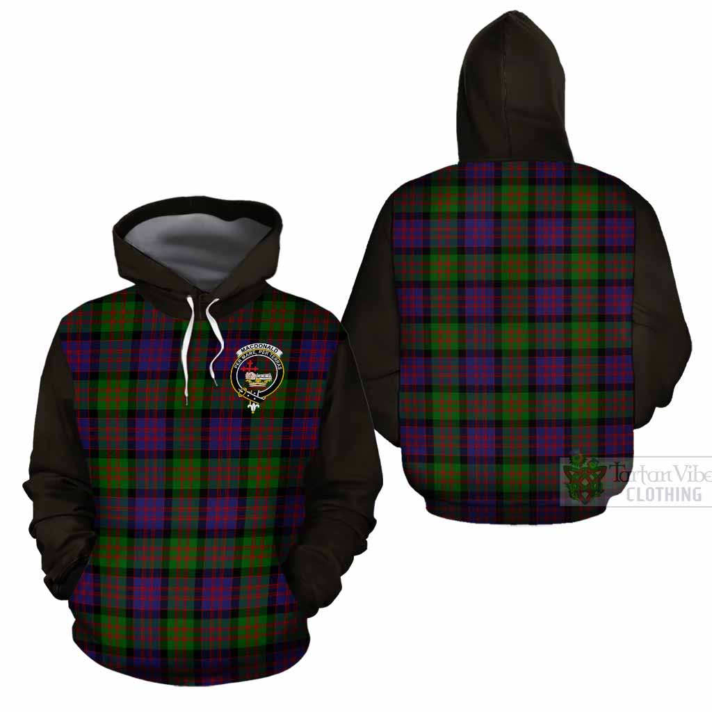 MacDonald (McDonald) Tartan Accent Cotton Hoodie with Family Crest