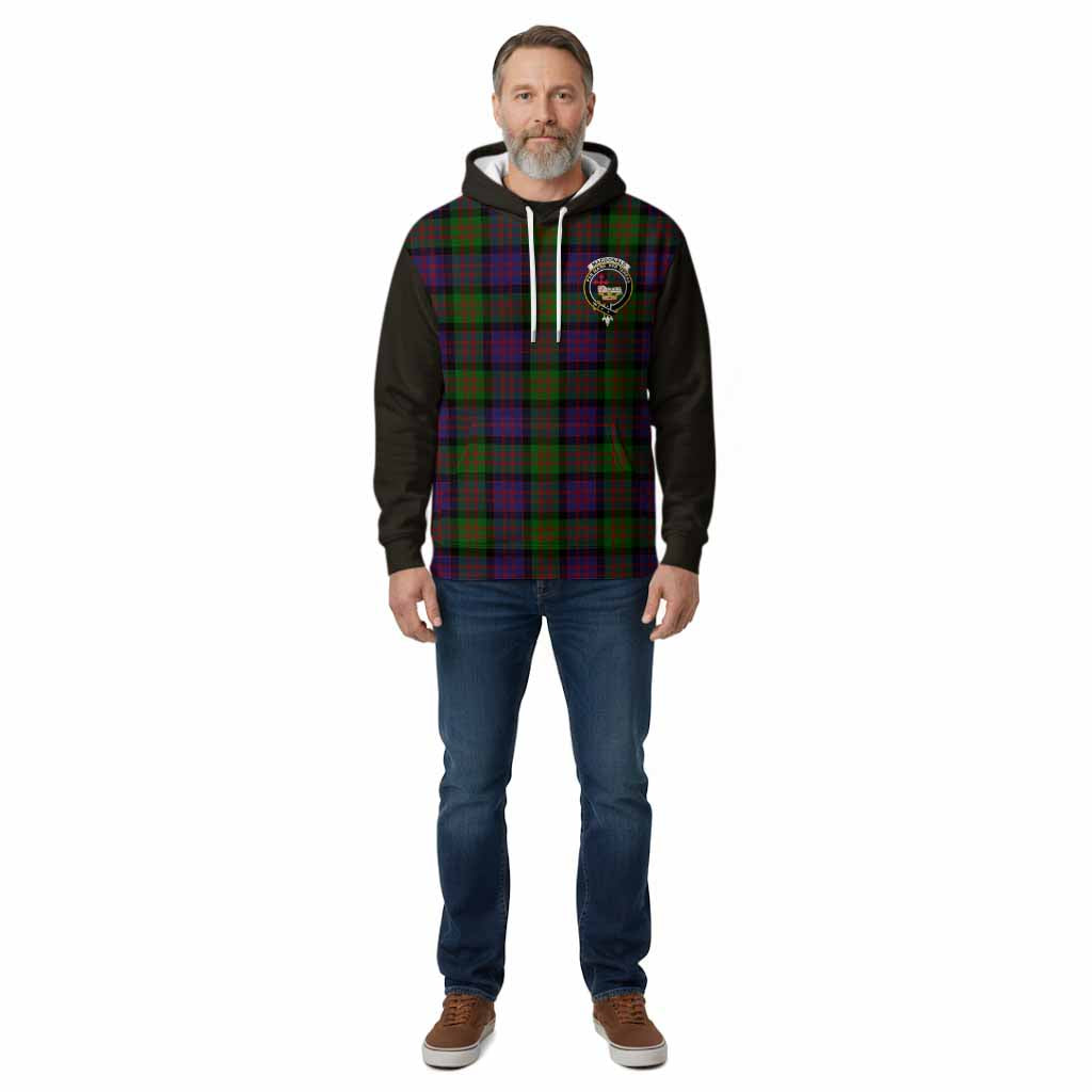 MacDonald (McDonald) Tartan Accent Cotton Hoodie with Family Crest