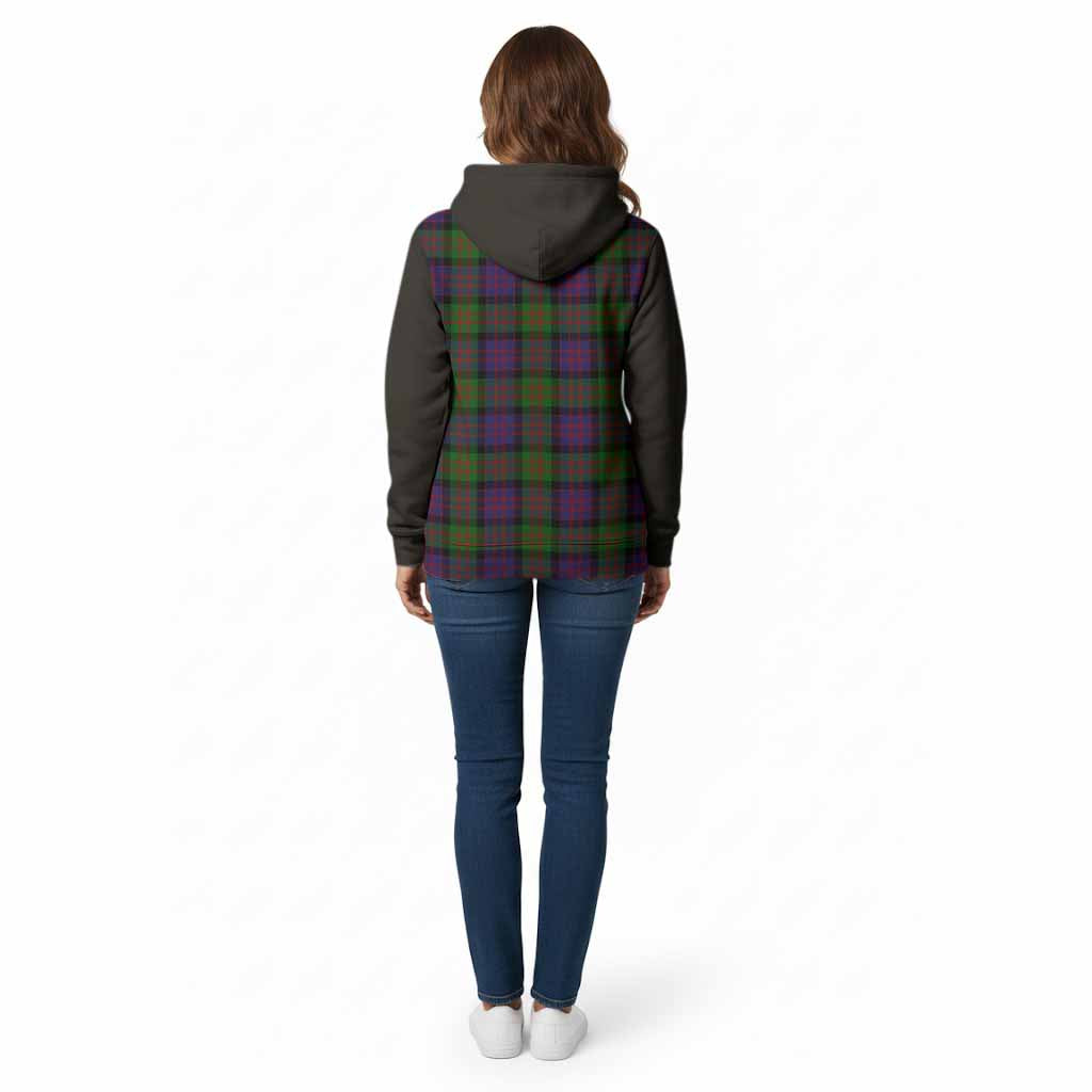 MacDonald (McDonald) Tartan Accent Cotton Hoodie with Family Crest