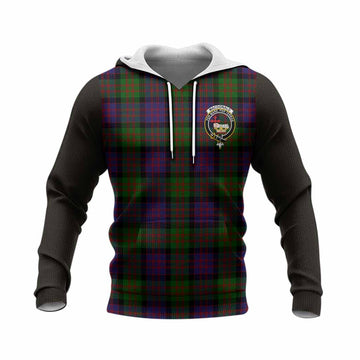 MacDonald (McDonald) Tartan Accent Knitted Hoodie with Family Crest