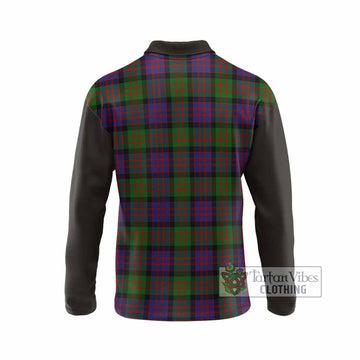 MacDonald (McDonald) Tartan Accent Long Sleeve Polo Shirt with Family Crest