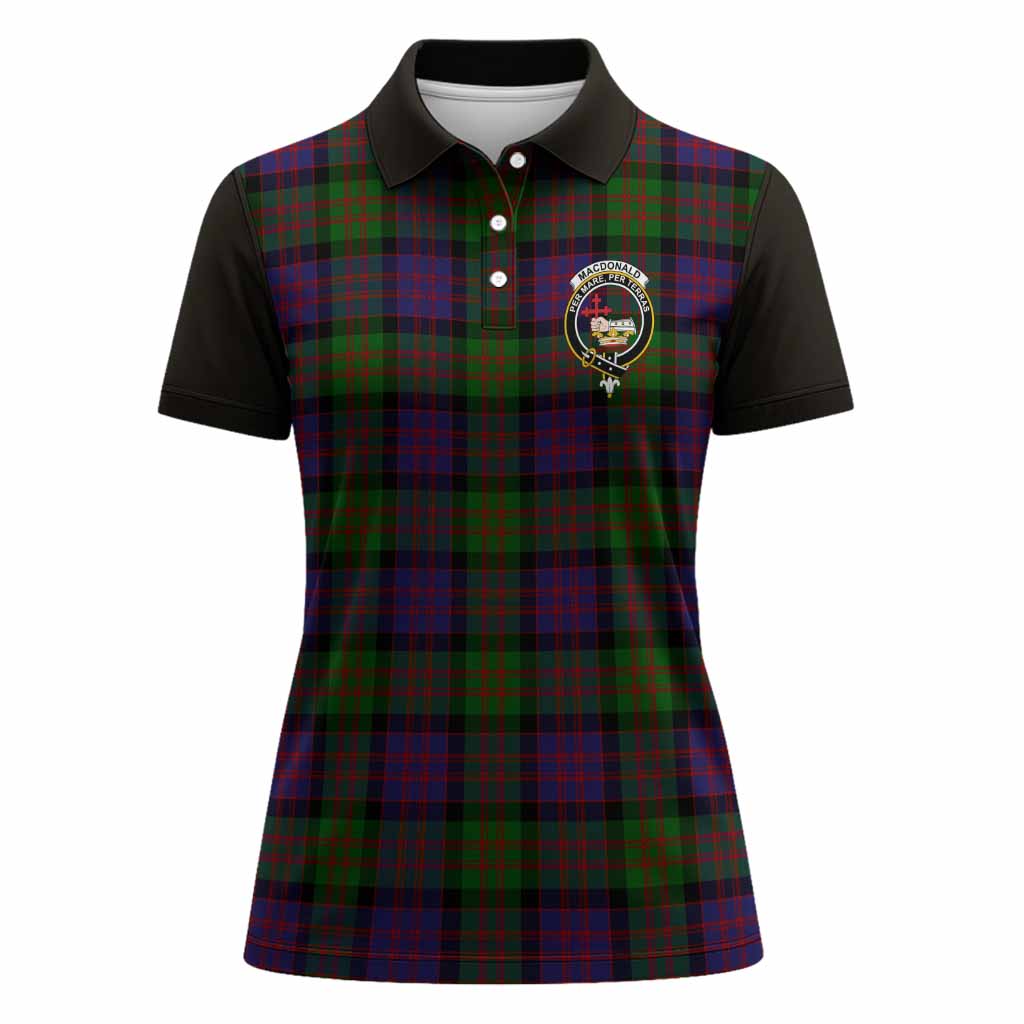 MacDonald (McDonald) Tartan Accent Women Polo Shirt with Family Crest