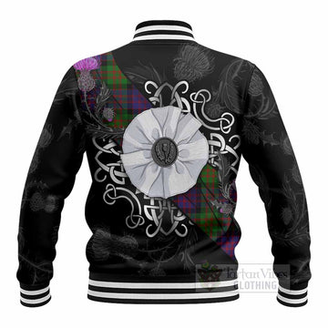 MacDonald (McDonald) Tartan Baseball Jacket Jacobite White Rose - Tartan Vibes Clothing