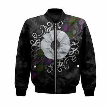 MacDonald (McDonald) Tartan Bomber Jacket Jacobite White Rose Unisex Black - Tartan Vibes Clothing