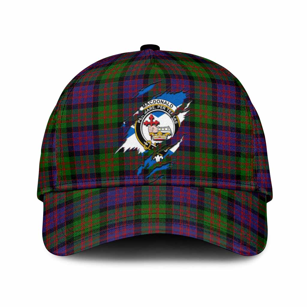 MacDonald (McDonald) Tartan Classic Cap with Family Crest In Me Style