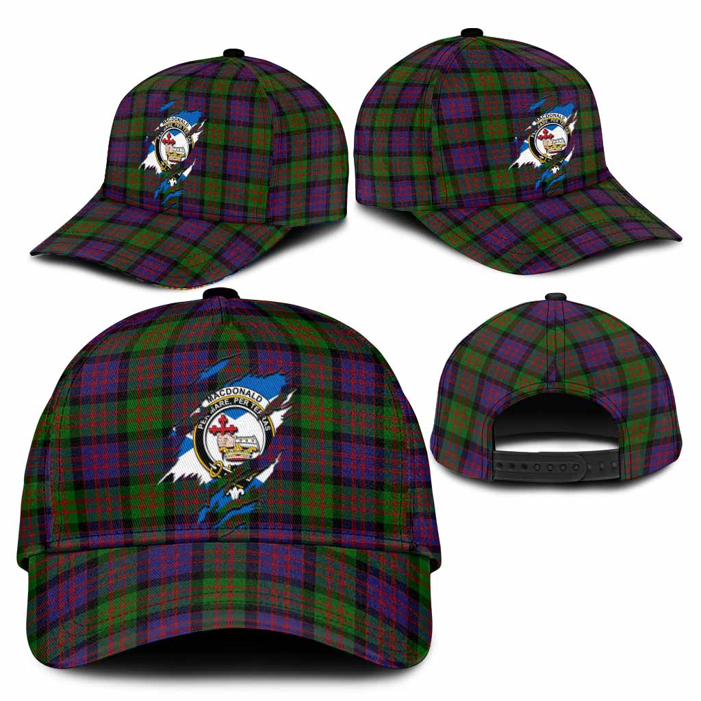 MacDonald (McDonald) Tartan Classic Cap with Family Crest In Me Style