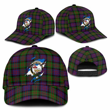 MacDonald (McDonald) Tartan Classic Cap with Family Crest In Me Style