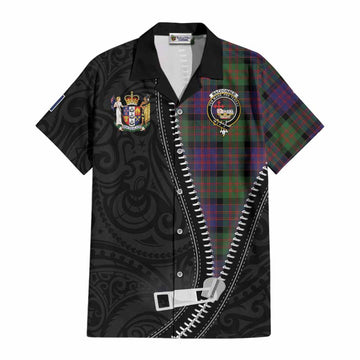 MacDonald (McDonald) Tartan Cotton Hawaiian Shirt New Zealand Pattern Unique Zipper Stylized