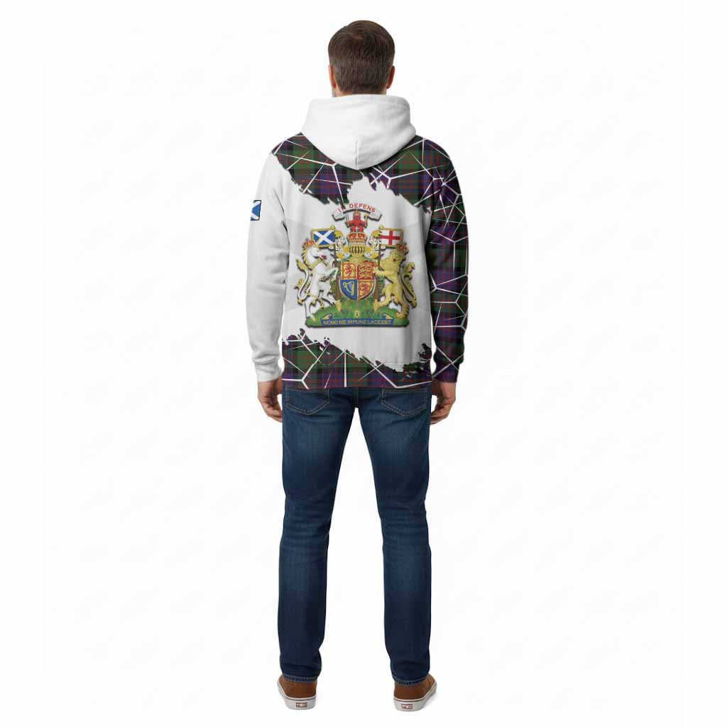 MacDonald (McDonald) Tartan Cotton Hoodie with Family Crest and Lion Rampant Grunge Style