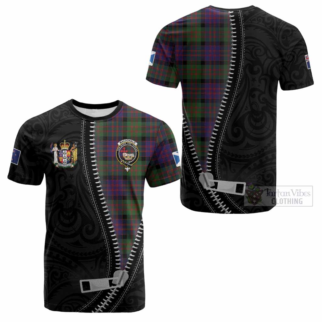 MacDonald (McDonald) Tartan Cotton T-shirt New Zealand Pattern Unique Zipper Stylized