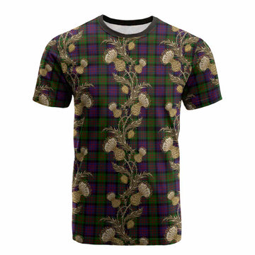 MacDonald (McDonald) Tartan Cotton T-shirt Seamless Scottish Thistle Flowers
