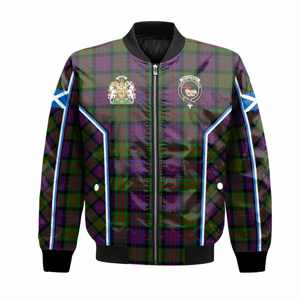 MacDonald (McDonald) Tartan Crest Bomber Jacket Scotland Coat of Arm Flag Style - Tartan Vibes Clothing