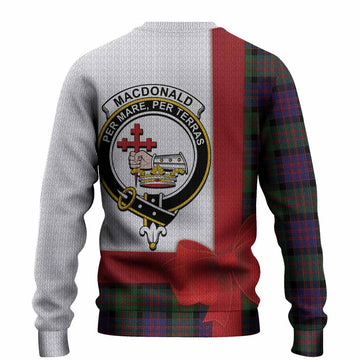 MacDonald (McDonald) Tartan Crest Christmas Christmas Ugly Sweater Highland Cow Bagpipes Coquette Bow Style