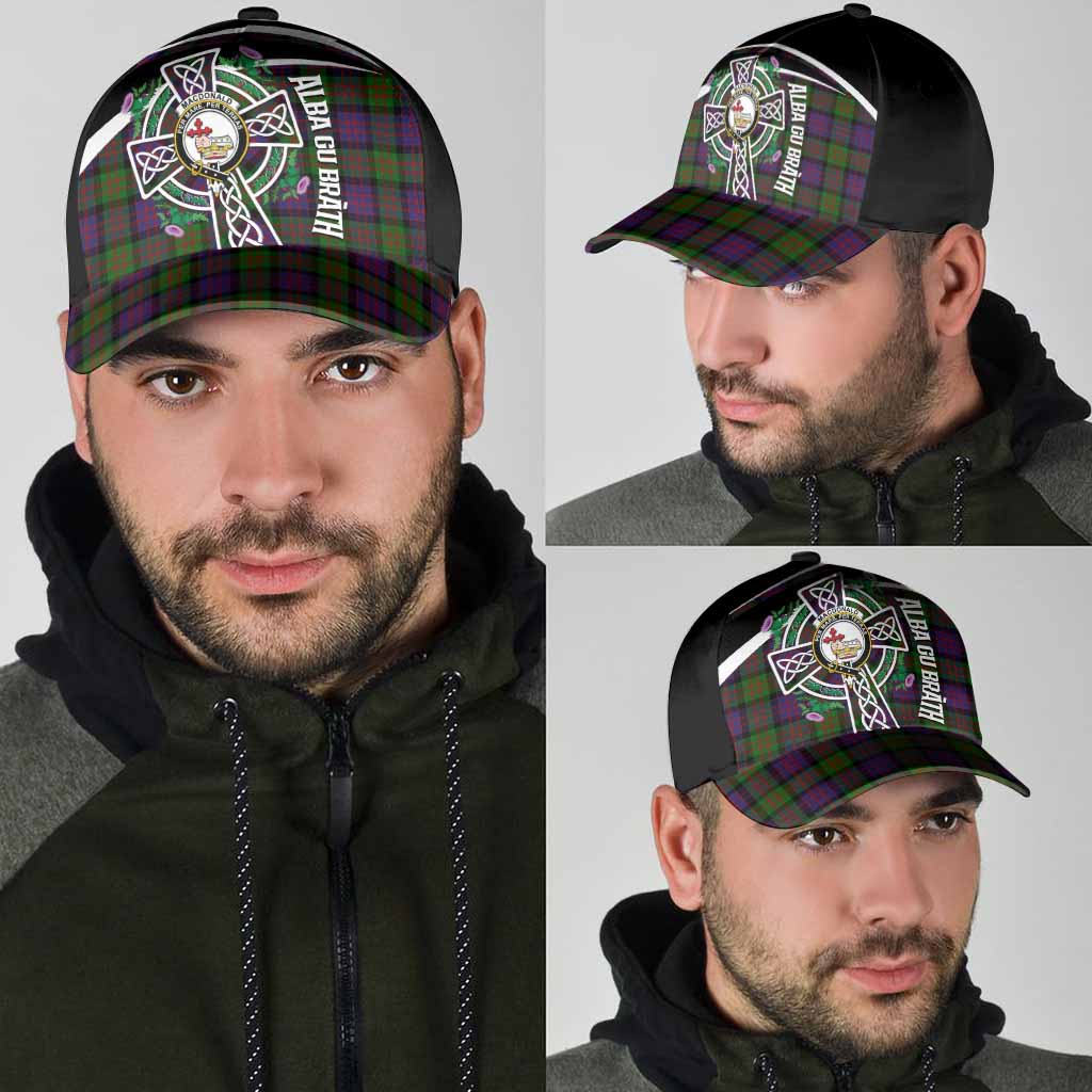 MacDonald (McDonald) Tartan Crest Classic Cap Scottish Thistle Celtic Cross Alba Gu Brath