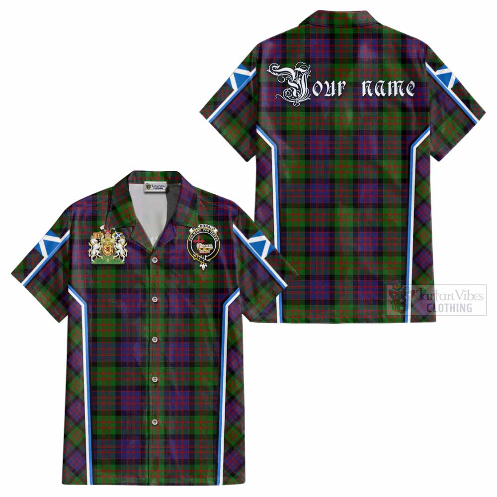 MacDonald (McDonald) Tartan Crest Cotton Hawaiian Shirt Scotland Coat of Arm Flag Style - Tartan Vibes Clothing