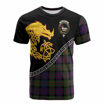 MacDonald (McDonald) Tartan Crest Cotton T-shirt Legendary Dragon Knot Half Style