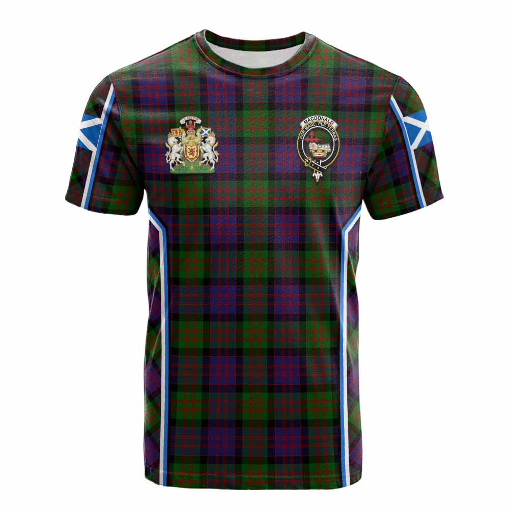 MacDonald (McDonald) Tartan Crest Cotton T-shirt Scotland Coat of Arm Flag Style - Tartan Vibes Clothing