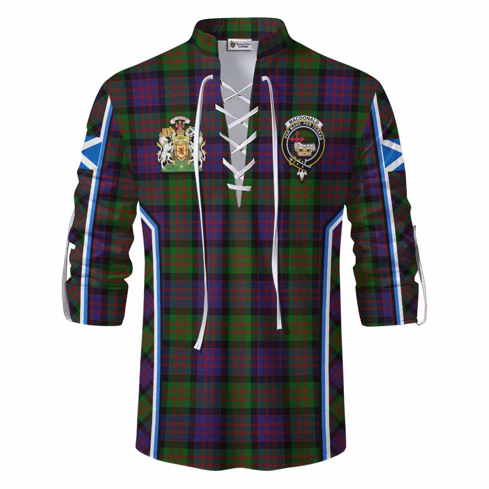 MacDonald (McDonald) Tartan Crest Ghillie Kilt Shirt Scotland Coat of Arm Flag Style - Tartan Vibes Clothing