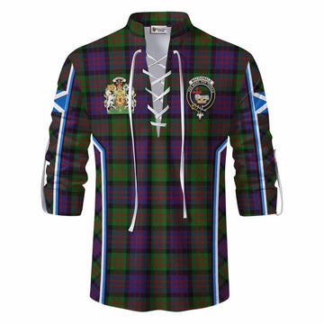 MacDonald (McDonald) Tartan Crest Ghillie Kilt Shirt Scotland Coat of Arm Flag Style