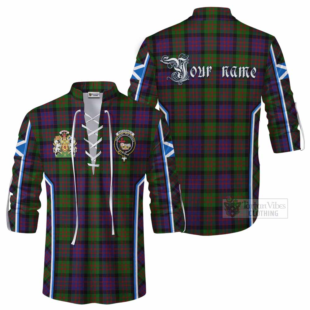 MacDonald (McDonald) Tartan Crest Ghillie Kilt Shirt Scotland Coat of Arm Flag Style - Tartan Vibes Clothing