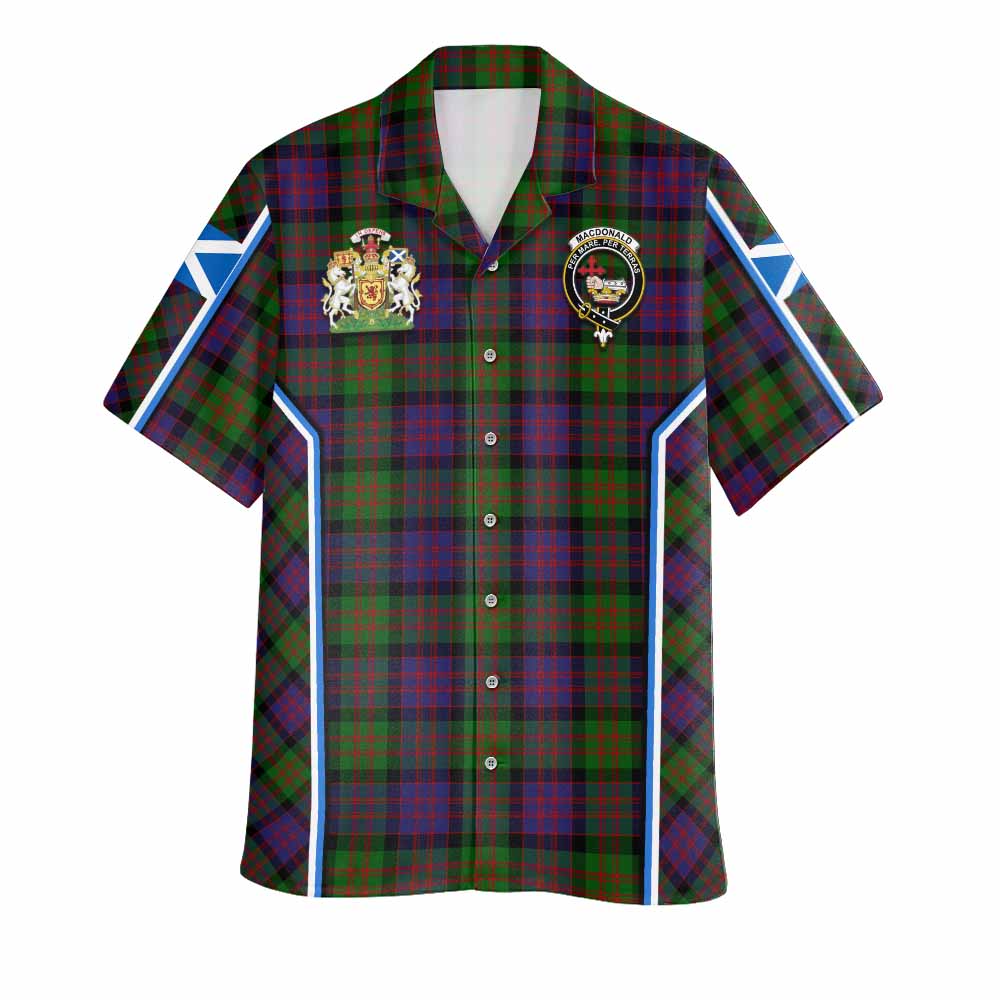 MacDonald (McDonald) Tartan Crest Hawaiian Shirt Scotland Coat of Arm Flag Style - Tartan Vibes Clothing
