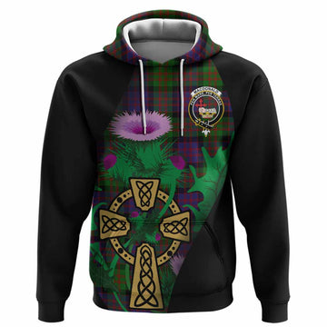 MacDonald (McDonald) Tartan Crest Hoodie Celtic Cross Thistle Flowers