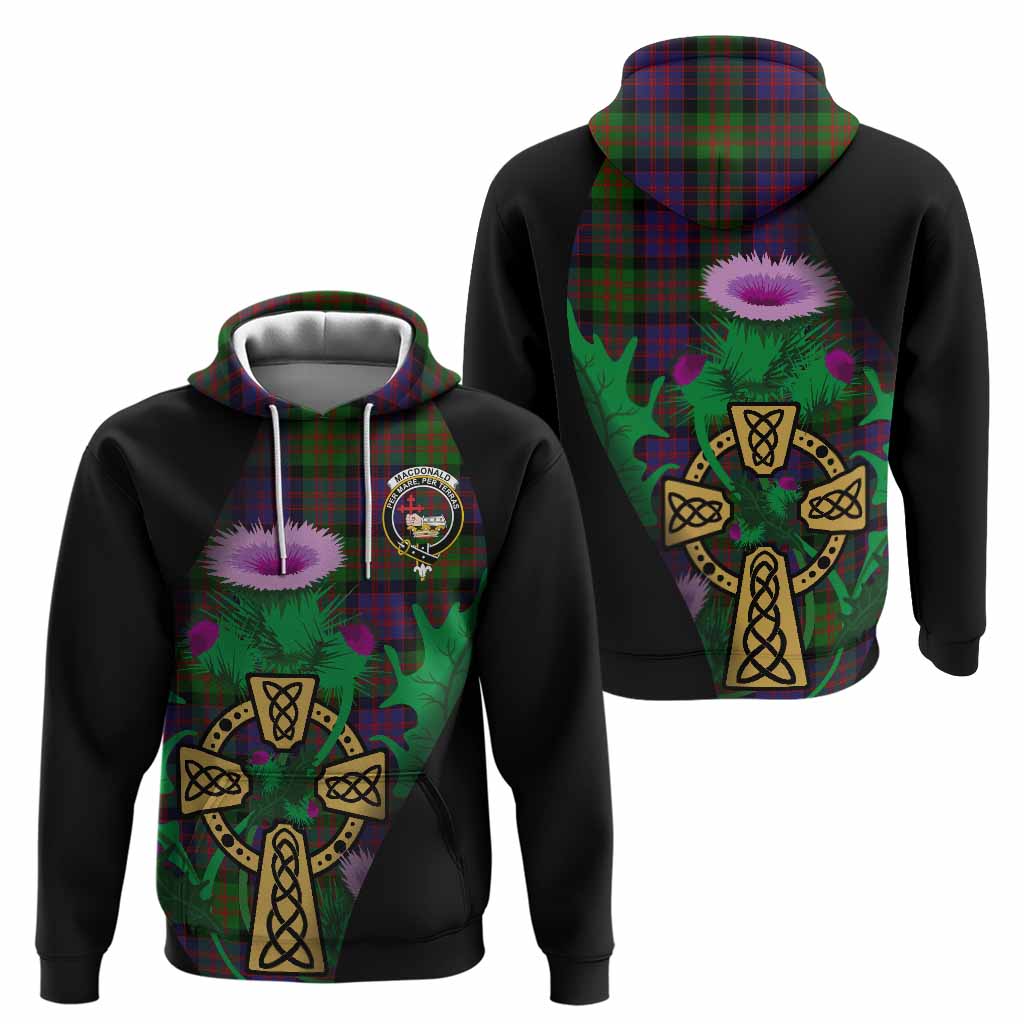 MacDonald (McDonald) Tartan Crest Hoodie Celtic Cross Thistle Flowers