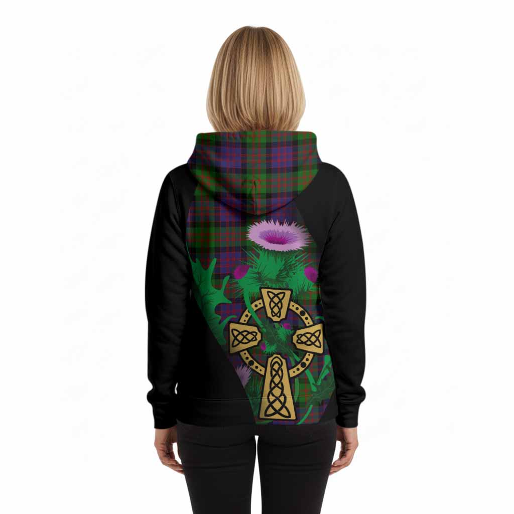 MacDonald (McDonald) Tartan Crest Hoodie Celtic Cross Thistle Flowers