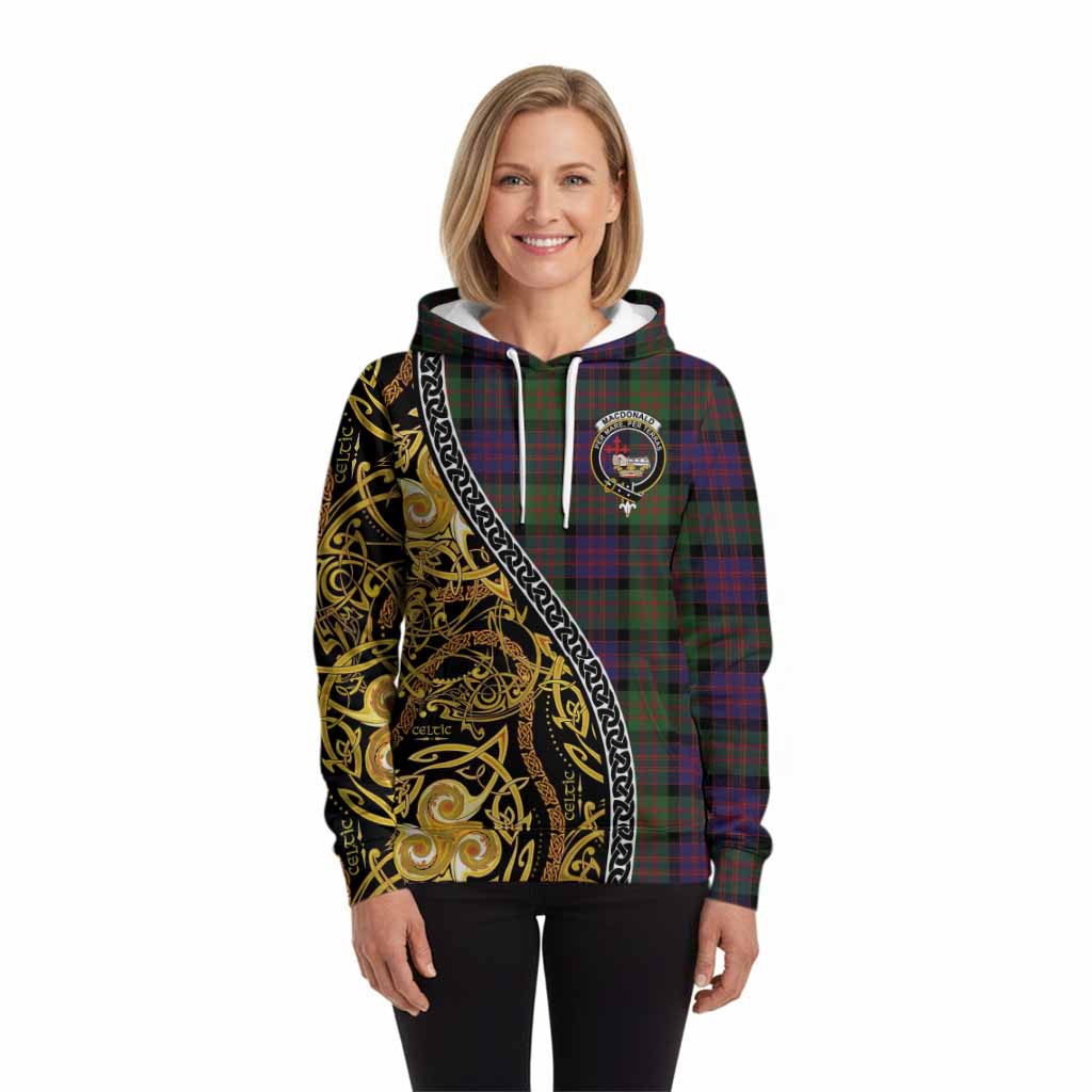 MacDonald (McDonald) Tartan Crest Hoodie Celtic Knot and Triple Trickle Spiral Symbols