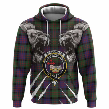 MacDonald (McDonald) Tartan Crest Hoodie Ferocious Lion Style